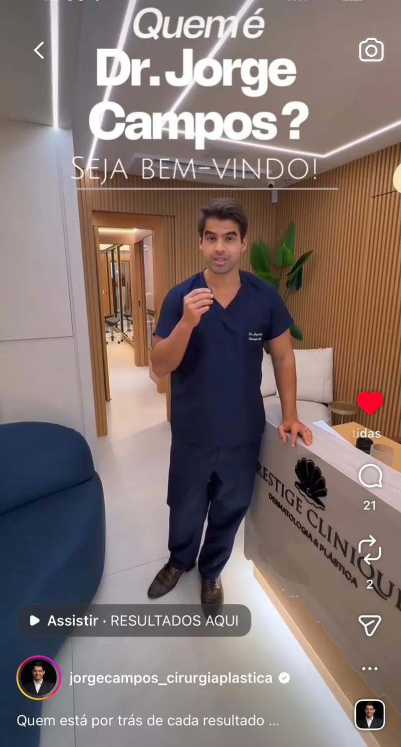 Post do Dr. Jorge Campos no Instagram