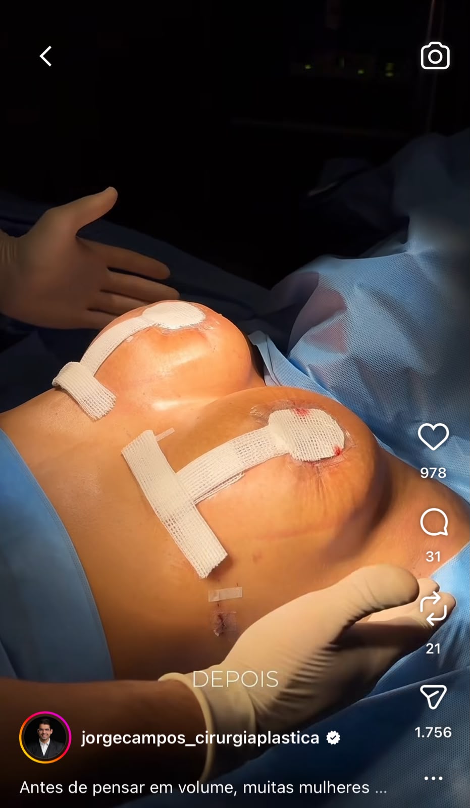 Post do Dr. Jorge Campos no Instagram